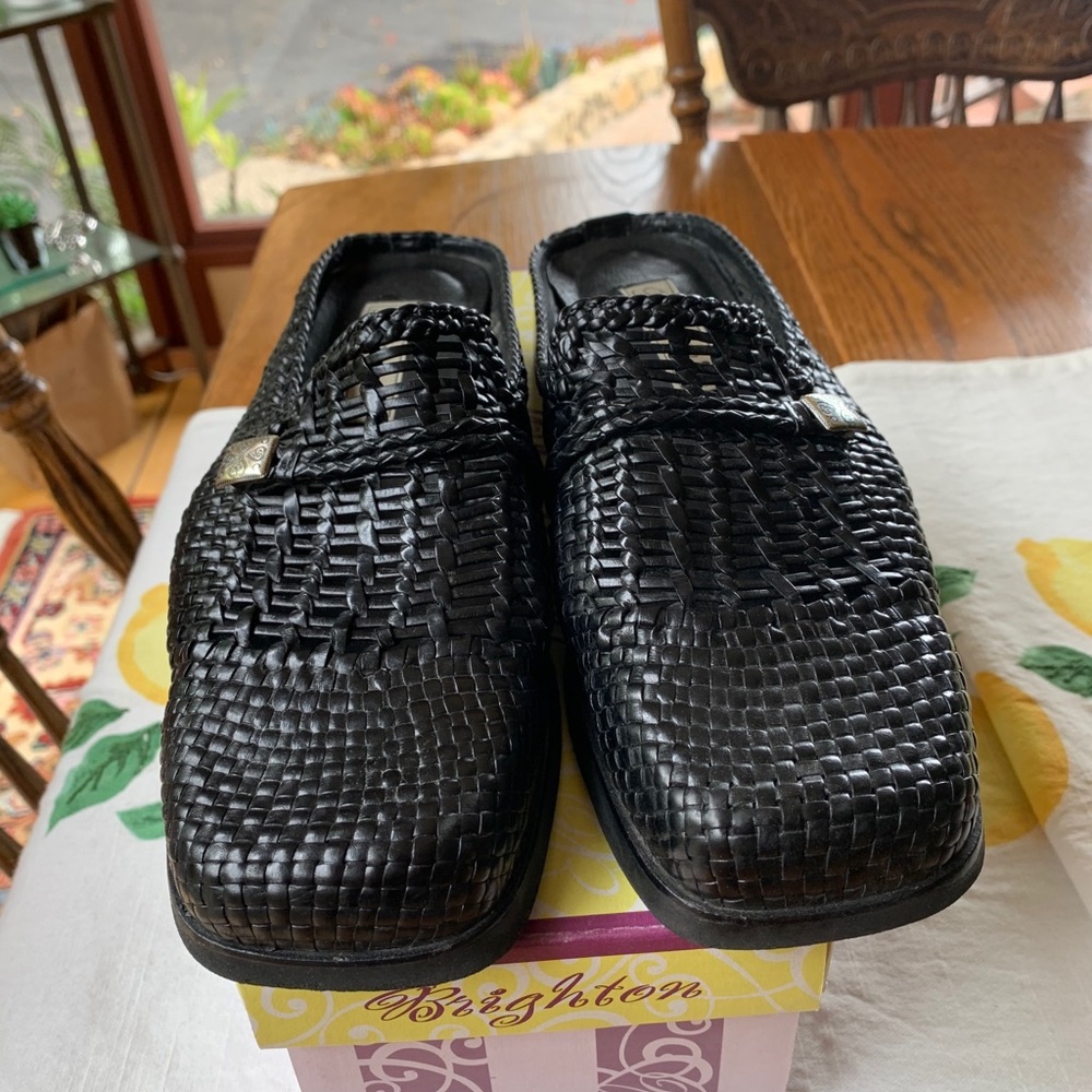 Brighton Black Leather Slide/Mule